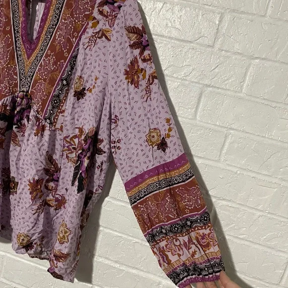 Maurices Floral Boho Peasant Blouse Top - Picture 5 of 10